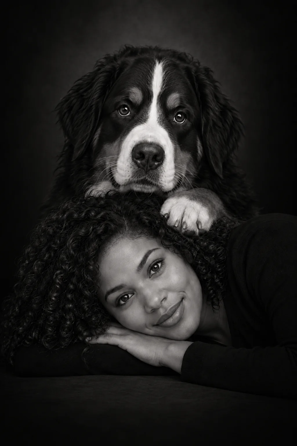 Woman and Dog · Stacked