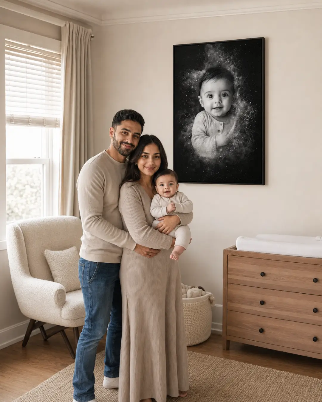 Personalized black and white family wall art