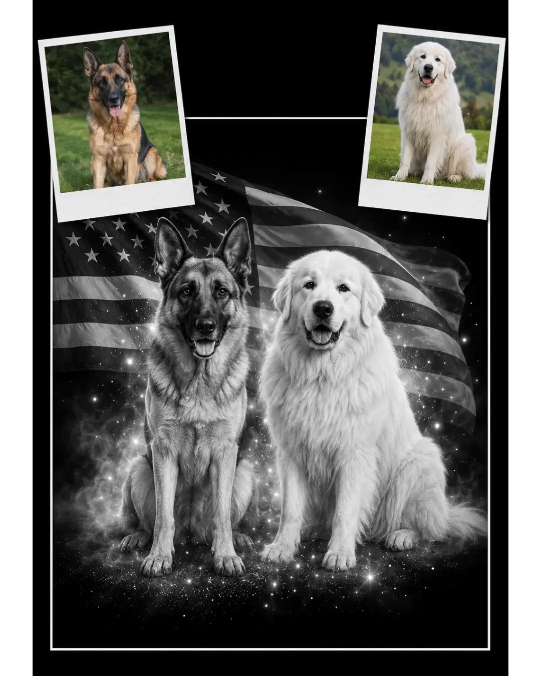 Personalized pet and family portrait
